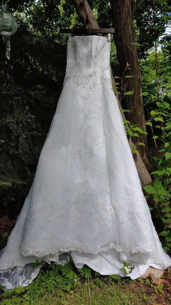 Vintage Floral Wedding Dress Size 4 - image 5