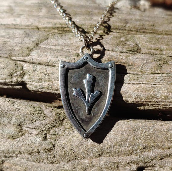 High Desert Necklace - Handmade Sterling Silver Sagebrush Shield Necklace