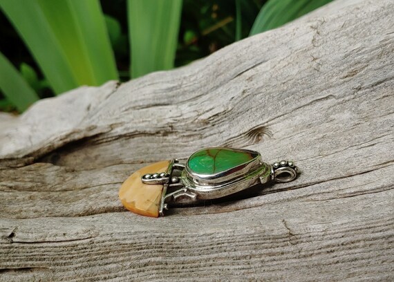 Stunning Green Royston Turquoise and Sterling Sil… - image 6