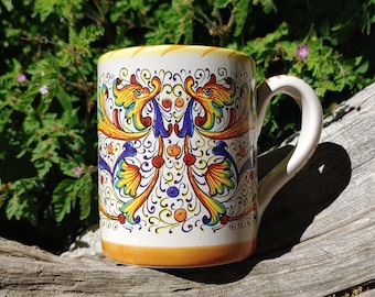 Beautiful Handmade Italian Stylized Dragon Ceramic Mug