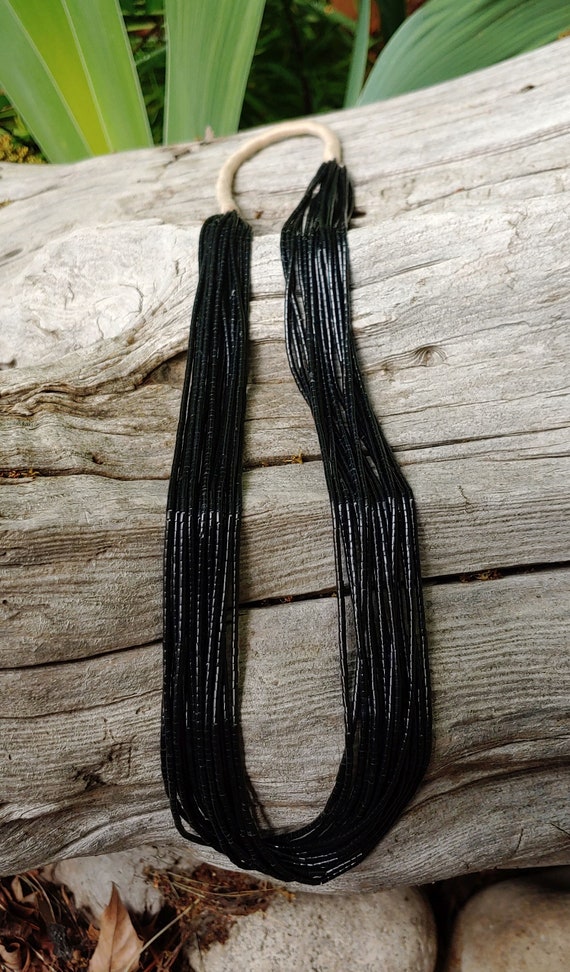 Beautiful Native American Multi-Stranded Long Jet… - image 5