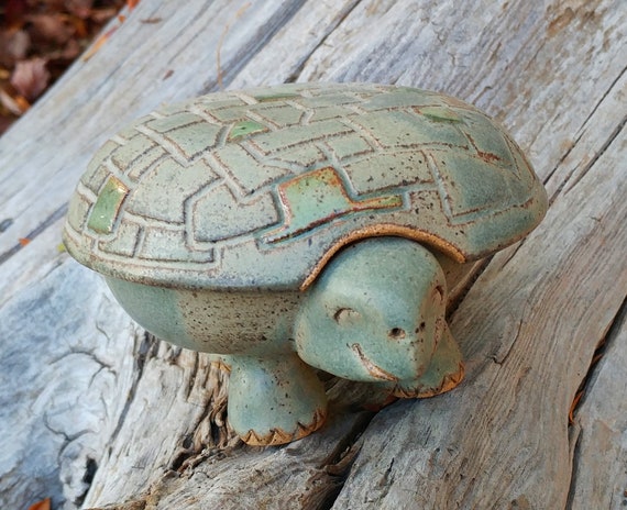 Handmade Ceramic Turtle Box - image 1