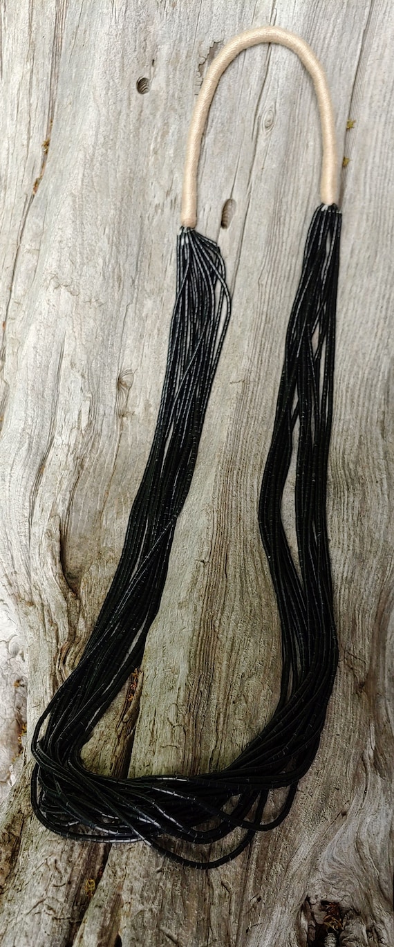 Beautiful Native American Multi-Stranded Long Jet… - image 4