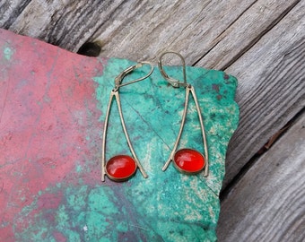 Carnelian and Sterling Silver Earrings