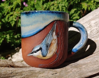 Stunning Handmade Nuthatch Mug