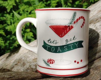 RETIRED Vintage Sur La Table Let's Get Toasty Christmas Mug