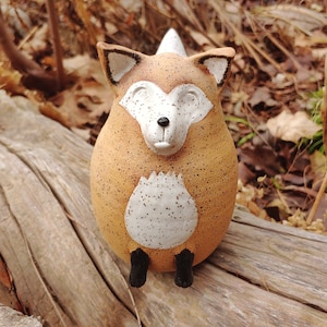 Lovely Handmade Ceramic Fox Piggy Bank image 1