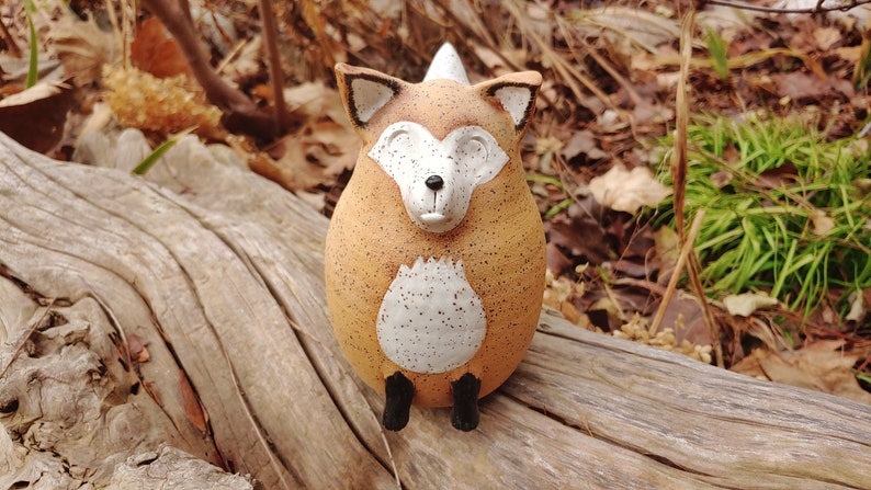 Lovely Handmade Ceramic Fox Piggy Bank image 1