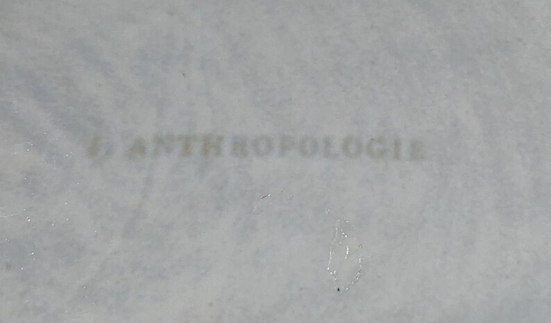 May include: A close-up of a grey concrete surface with the word "Anthropologie" printed in white.