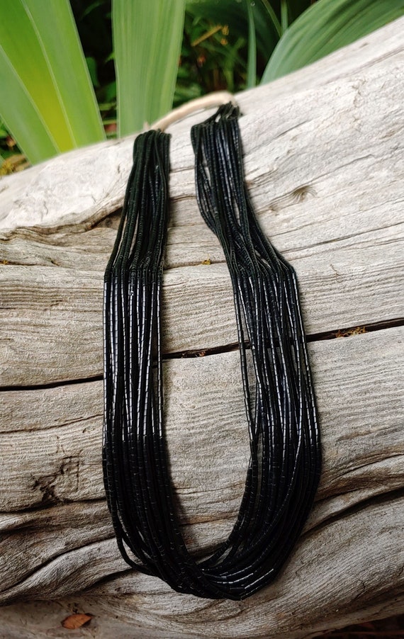 Beautiful Native American Multi-Stranded Long Jet… - image 1