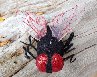 Vintage Red Fly Halloween Ornament