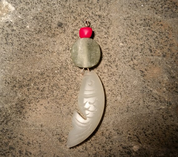 Stunning White Jade Fish Pendant