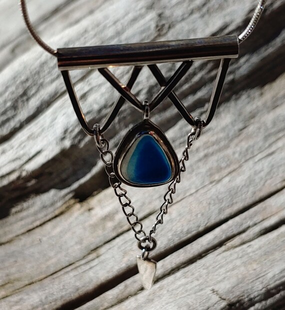 Gorgeous Cobalt Sea Glass and Sterling Silver Nec… - image 4