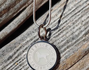 RETIRED Official The Black Dog Tavern Co. Sterling Silver and Enamel Inlay Necklace by Lola