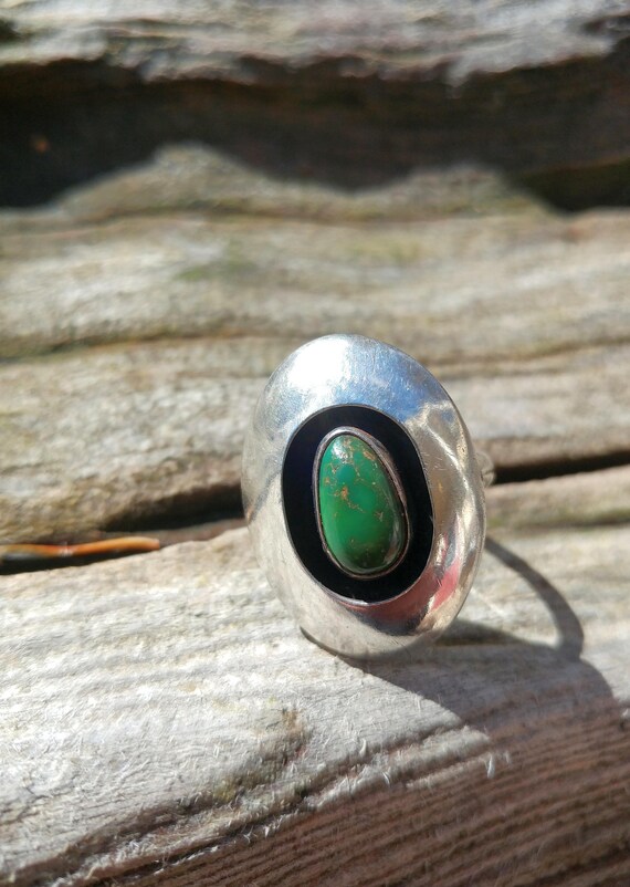 Antique Mexican Taxco Green Turquoise and Sterling Si… - Gem