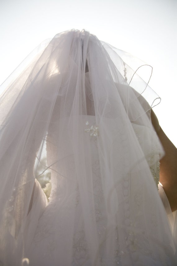 Vintage White Floral Bridal Veil