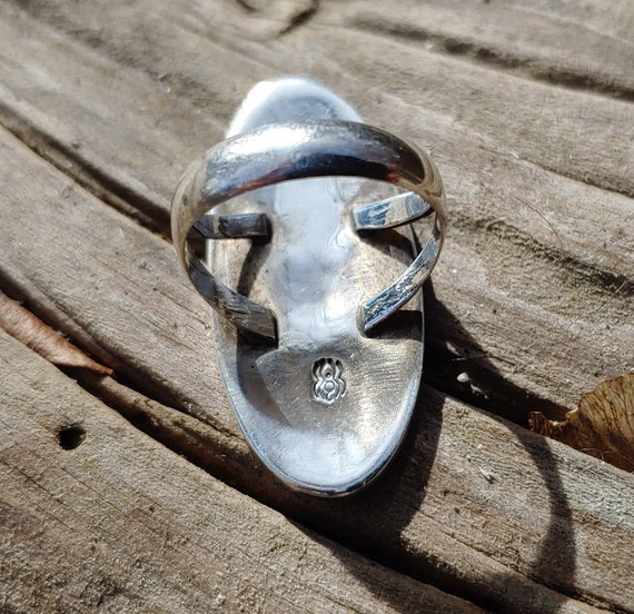 Gorgeous Signed Sterling Silver Hopi Overlay Spid… - image 9