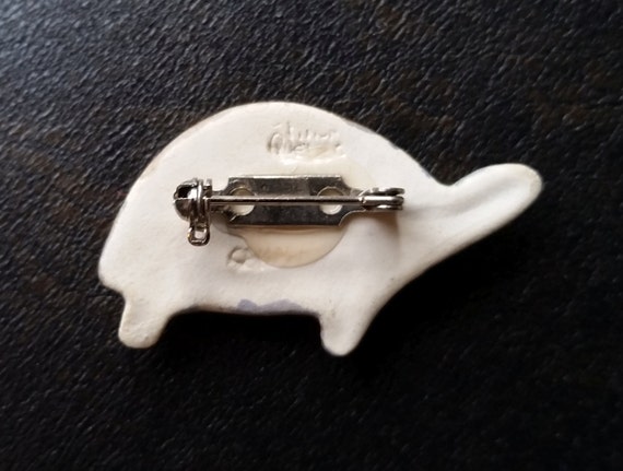 Handmade Porcelain Turtle Brooch - image 3
