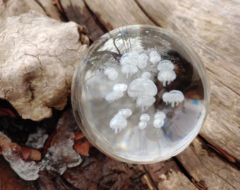 Beautifully Handmade Jellyfish Glass Sphere