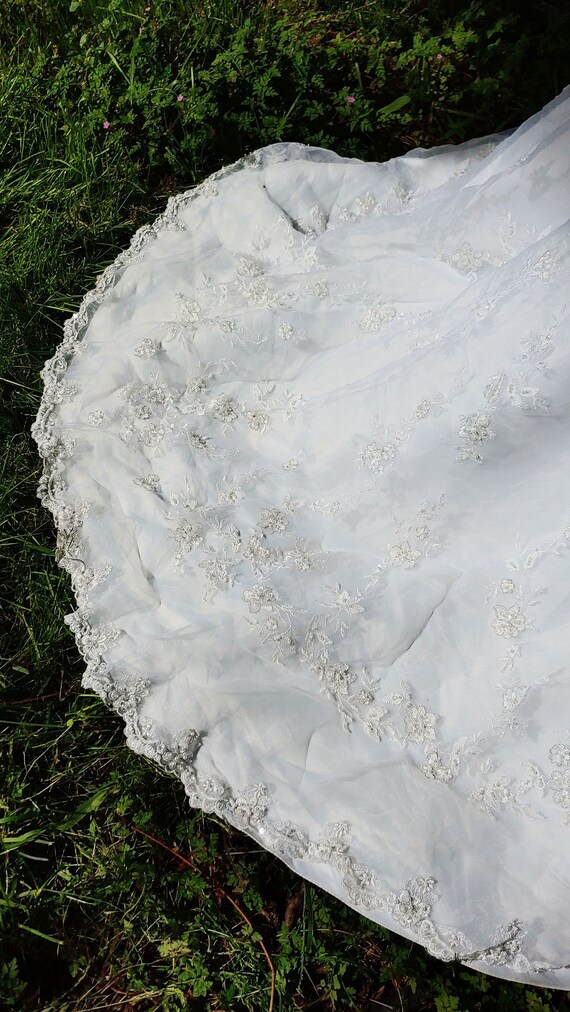 Vintage Floral Wedding Dress Size 4 - image 10
