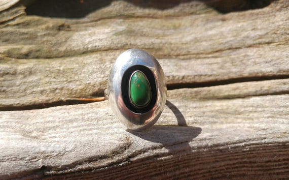 Antique Mexican Taxco Green Turquoise and Sterling Si… - Gem