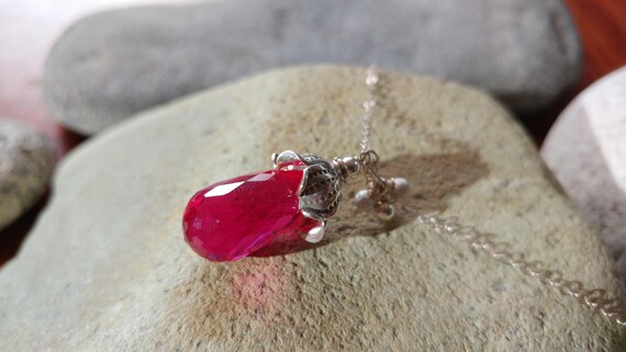 Stunning Pink Topaz Briolette and Sterling Silver… - image 3