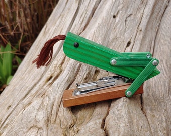 Whimsical Vintage Wooden Grasshopper Stapler