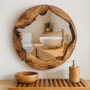 handmade wooden mirror, live edge mirror, olive wood mirror, rustic wall decoration, natural wood mirror, unique wooden mirror, farmhouse mirror, boho mirror decor, handcrafted wooden mirror, wall mirror wood, organic design mirror, bathroom wooden mirror, entryway rustic mirror, olive wood mirror, rustic wall decor, natural wood mirror, unique wooden mirror, bathroom wood mirror, wall mirror, decorative mirror, wooden mirror, large wall mirror, round mirror