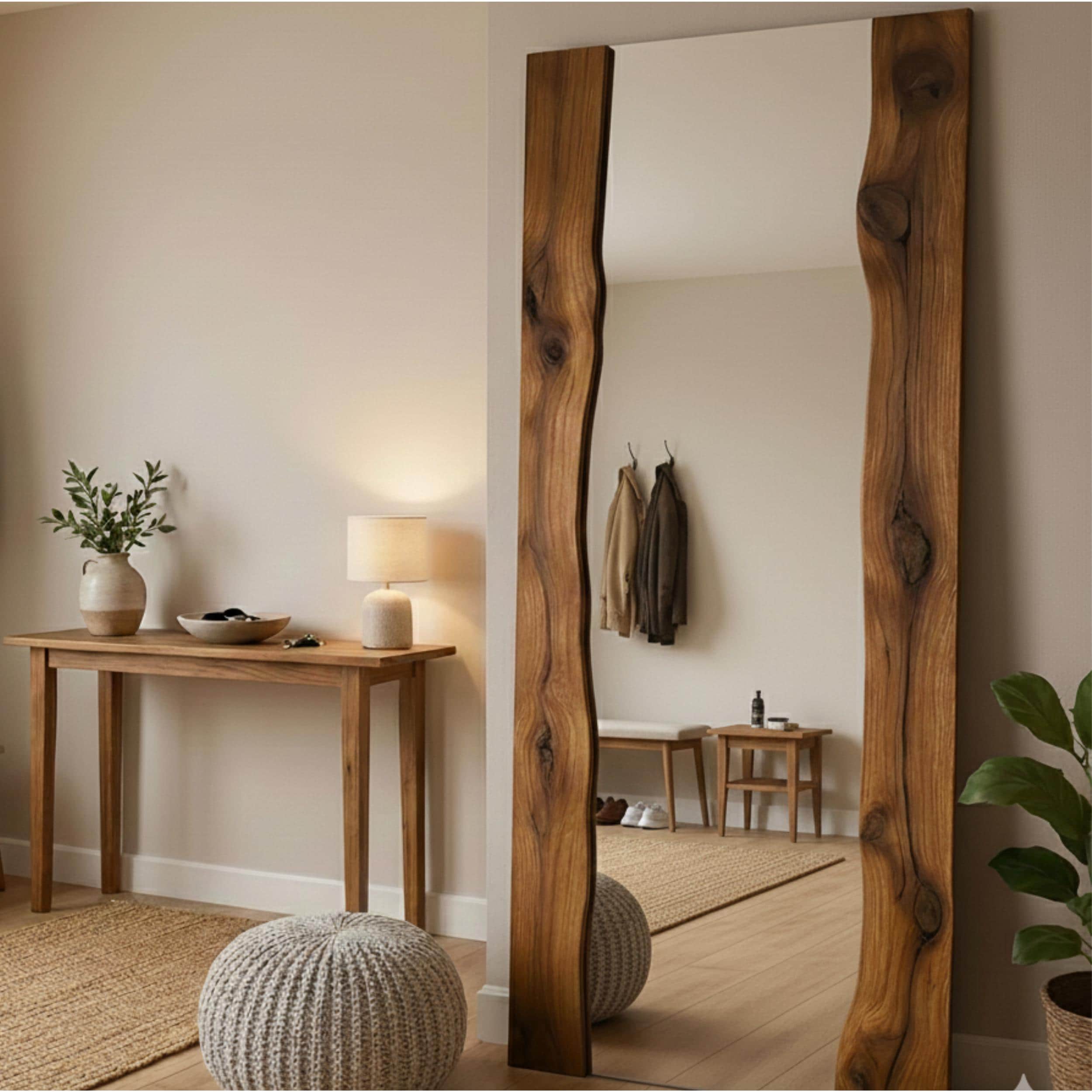 Live edge mirror dark wood - Etsy 日本