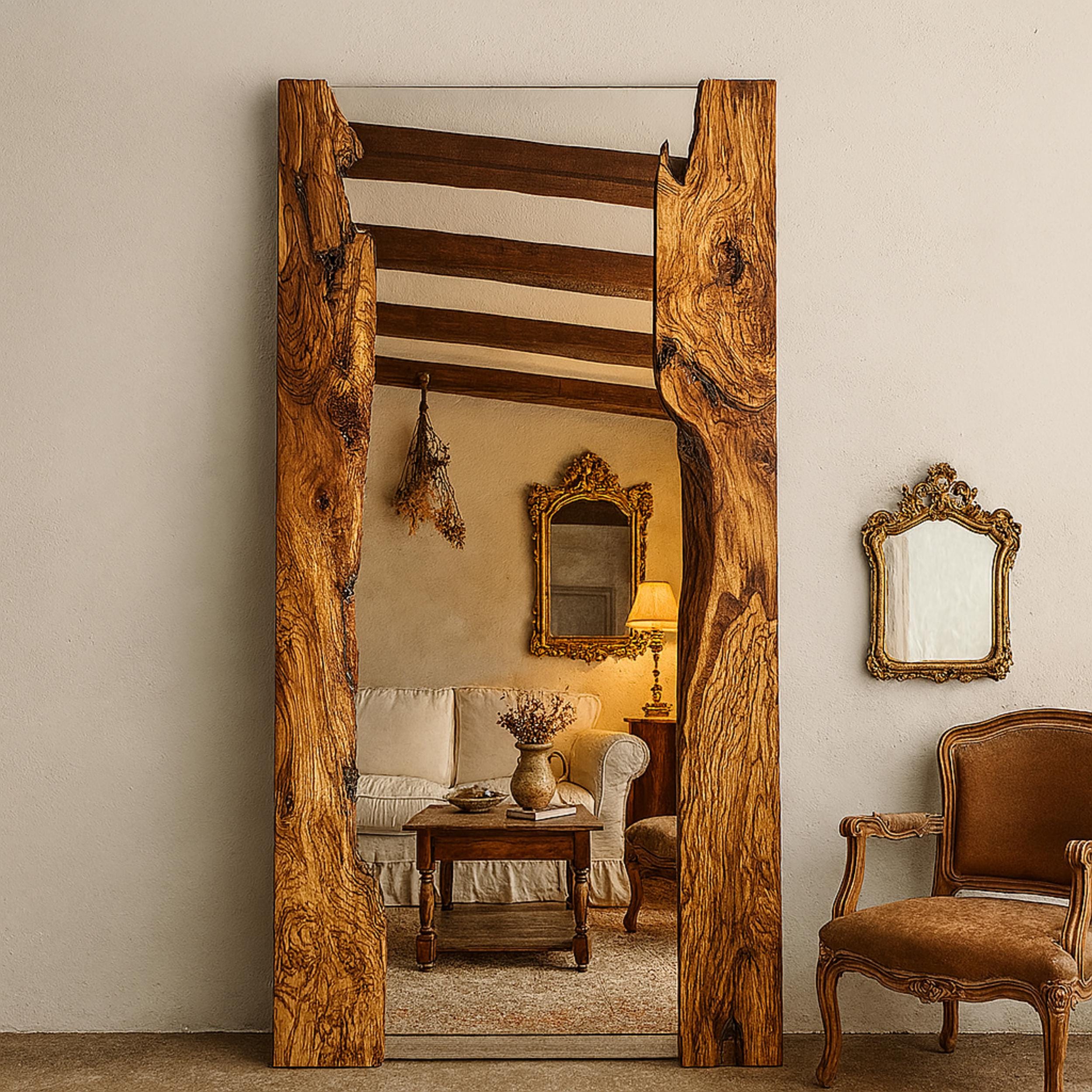 Wooden Handmade Mirror, Large Wall Art, Home Decor Wall Art