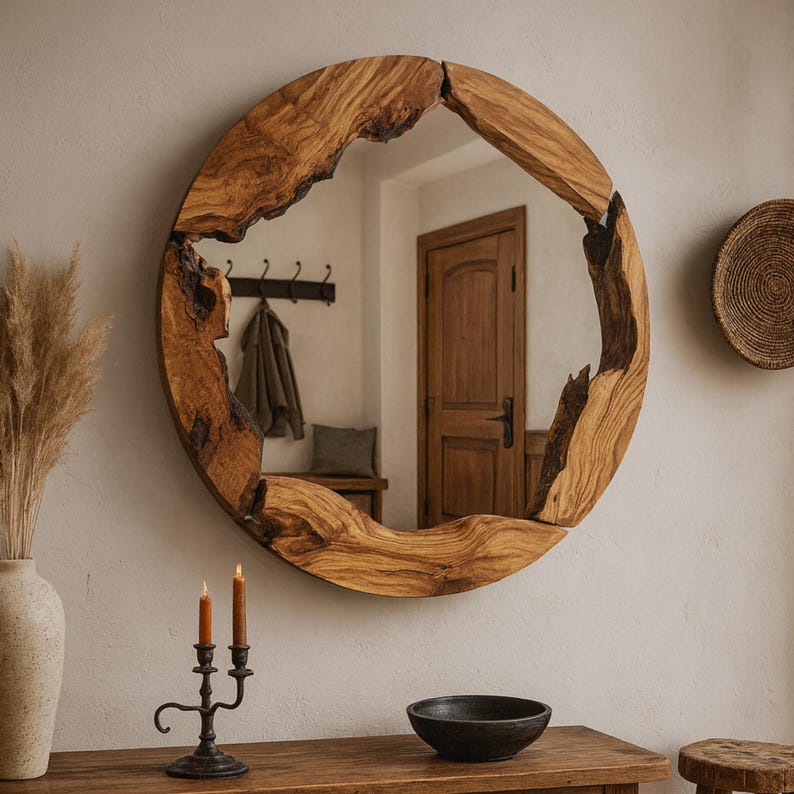 handmade wooden mirror, live edge mirror, olive wood mirror, rustic wall decoration, natural wood mirror, unique wooden mirror, farmhouse mirror, boho mirror decor, handcrafted wooden mirror, wall mirror wood, organic design mirror, bathroom wooden mirror, entryway rustic mirror, olive wood mirror, rustic wall decor, natural wood mirror, unique wooden mirror, bathroom wood mirror, wall mirror, decorative mirror, wooden mirror, large wall mirror, round mirror