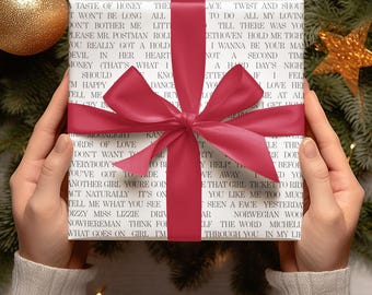 Beatles Wrapping Paper, Beatle Songs Gift Wrap
