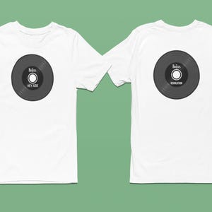 Retro Beatles A/B-Side Tee Hey Jude & Revolution Vinyl Shirt, Oldies Music Merch, Nostalgic Beatle Fan Gift T-shirts, Lennon/McCartney Gifts