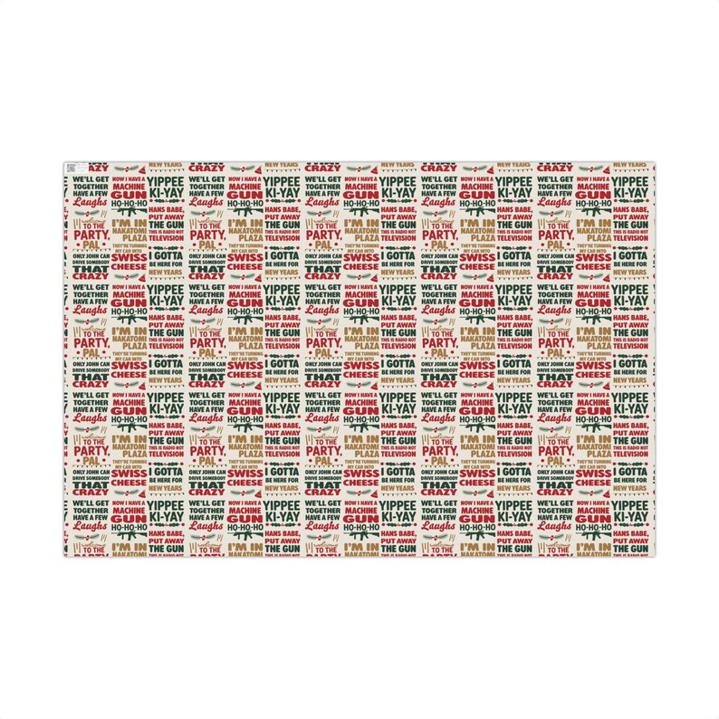 Die Hard Wrapping Paper, Holiday Movie Lover Gift Wrap, Christmas Present Paper image 4