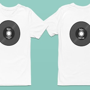 Camiseta de los Beatles con discos de Strawberry Fields/Penny Lane (lado A/lado B), merchandising musical en vinilo, camisetas de algodón para fans, camisetas retro nostálgicas