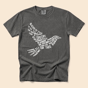 Beatles Blackbird T-Shirt, 100% Cotton Comfort Colors Unisex Tee