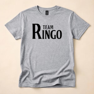 Team Ringo Beatles T-Shirt, 100% Ring-Spun Cotton Retro Rock Tee