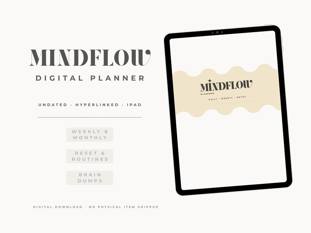 Mindflow Digital Planner for iPad | Undated, Hyperlinked (digital ...