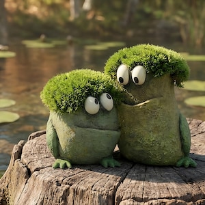 Large Frog Pals Planter, Hand-Painted Poly-Resin Whimsical Decor, Statement Succulent Pot