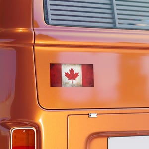 Vintage Canada Flag Bumper Sticker, Canadian Flag Maple Leaf Decals, Patriotic Car Accessories, Canada Day Decor, Travel Themed Stickers
