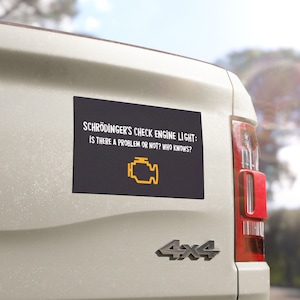 Funny Nerdy Car Magnet - Schrödinger&#39;s Check Engine Light Auto Decor for Science and Physics Fans,  Vehicle Magnet, Creative Gifts