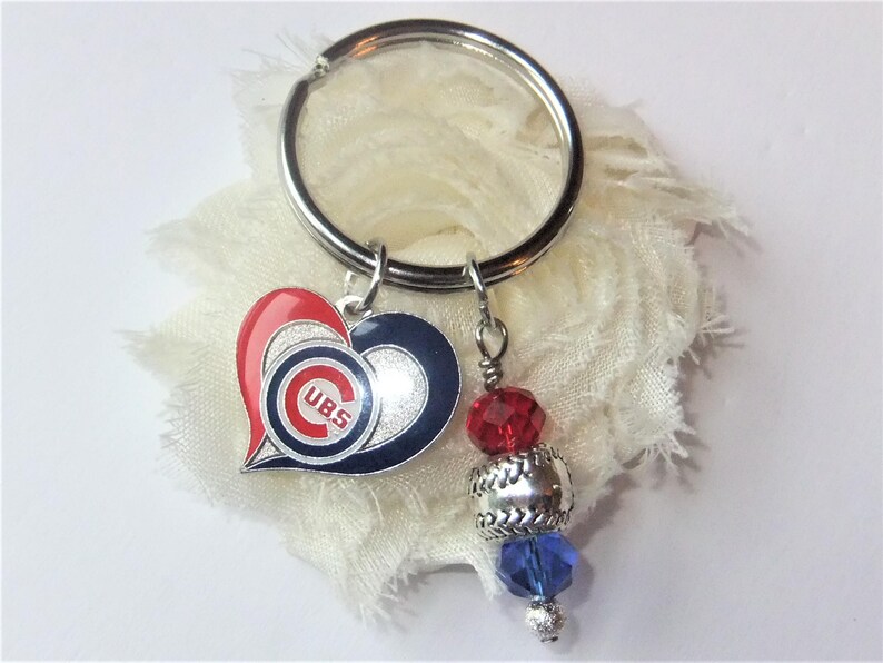 Chicago Cubs Keychain Cubs Car Accessory Chicago Cubs Key Etsy