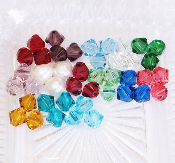 Swarovski Crystal Birthstone Charm: Sterling Silver, Gold Filled
