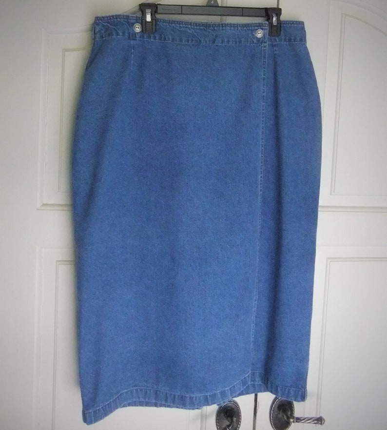 Vintage 1990s Wrap Around Maxi Denim Skirt XL | Etsy