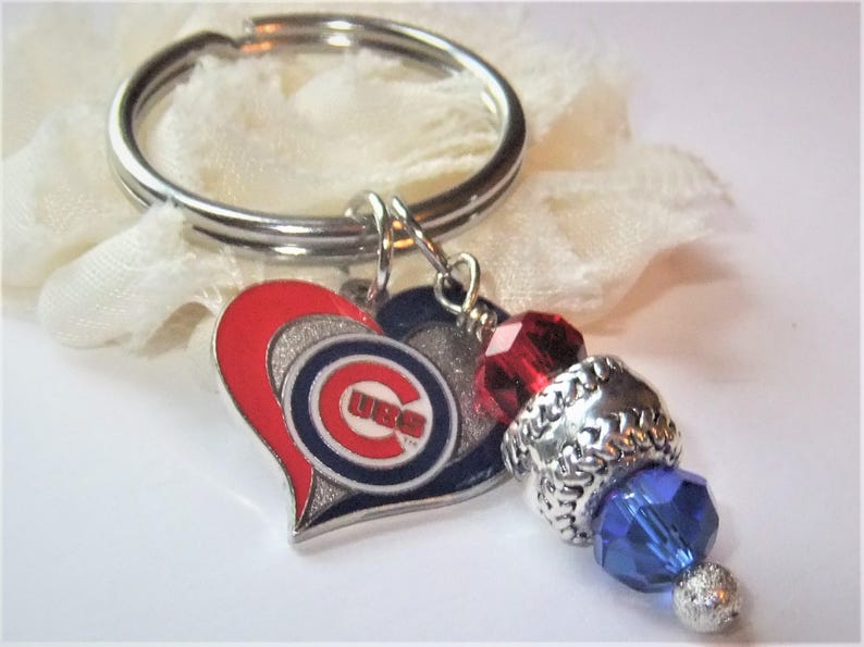 Chicago Cubs Keychain Cubs Car Accessory Chicago Cubs Key Etsy