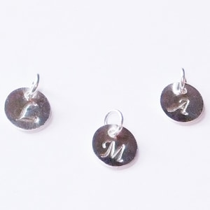 Add On Initial Charm • Monogram Letter Tag • Hand Stamped • Sterling Silver • Personalized Jewelry