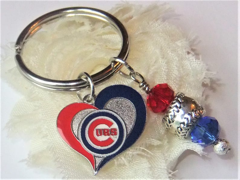 Chicago Cubs Keychain Cubs Car Accessory Chicago Cubs Key Etsy