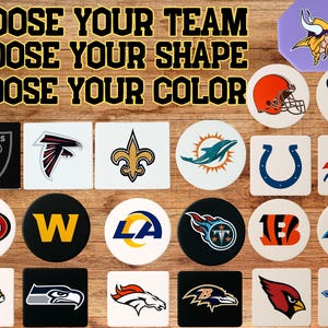 NFL Drink Coaster| Favorite NFL Team| Football| Steelers| NFL Inspired Resin Coasters| Tampa Bay| Greenbay| Eagles| Cowboys| Jets| Bears