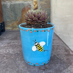 Blue Bee Garden Planter