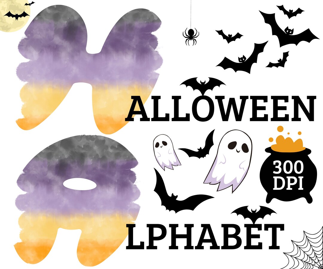 Smocking Alphabet Smoked Alphabet Clipart PNG Download, Halloween Letters for Sublimation ...